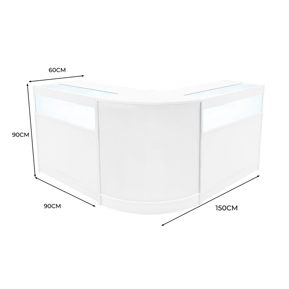 Iris LED Winkel Toonbank Set CM60 & 2 x B900 - Wit
