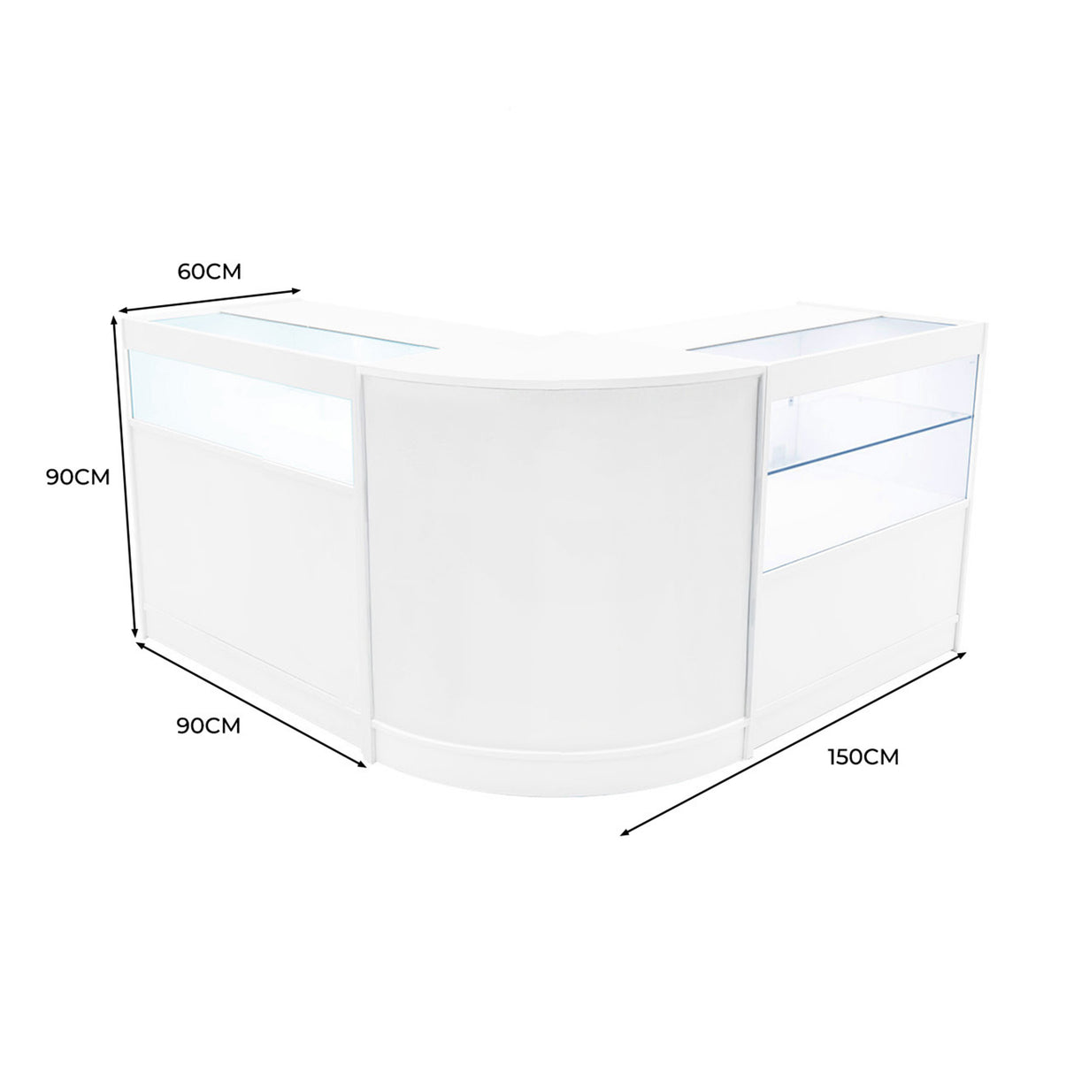 Adonis LED Winkel Toonbank Set B900, C900 & CM60 - Wit