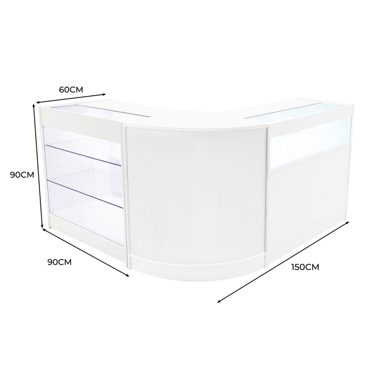 Triton LED Winkel Toonbank Set K900, B900 & CM60 - Wit