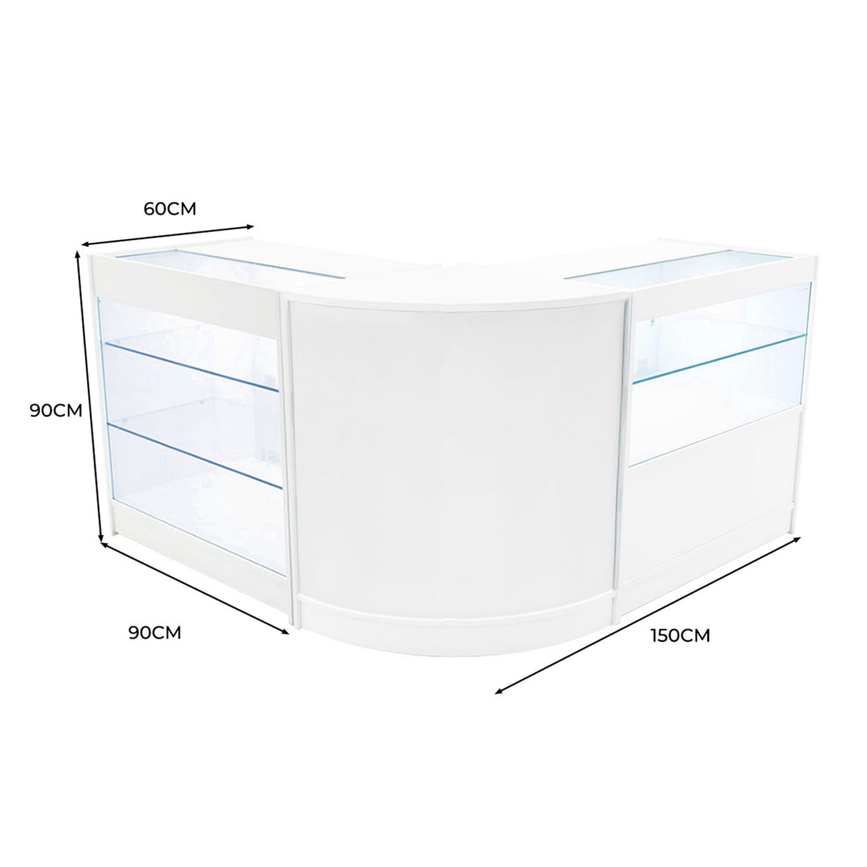 Hera LED Winkel Toonbank Set K900, C900 & CM60 - Wit