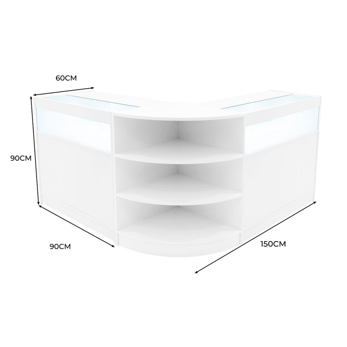 Theseus LED Winkel Toonbank Set LM60 & 2 x B900 - Wit