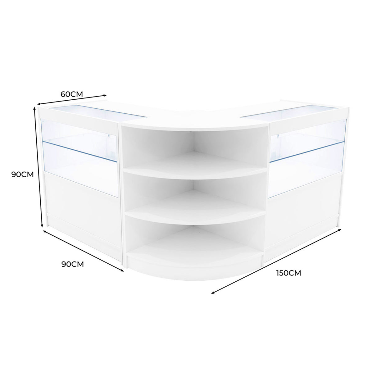 Andromeda LED Winkel Toonbank Set LM60 & 2 x C900 - Wit