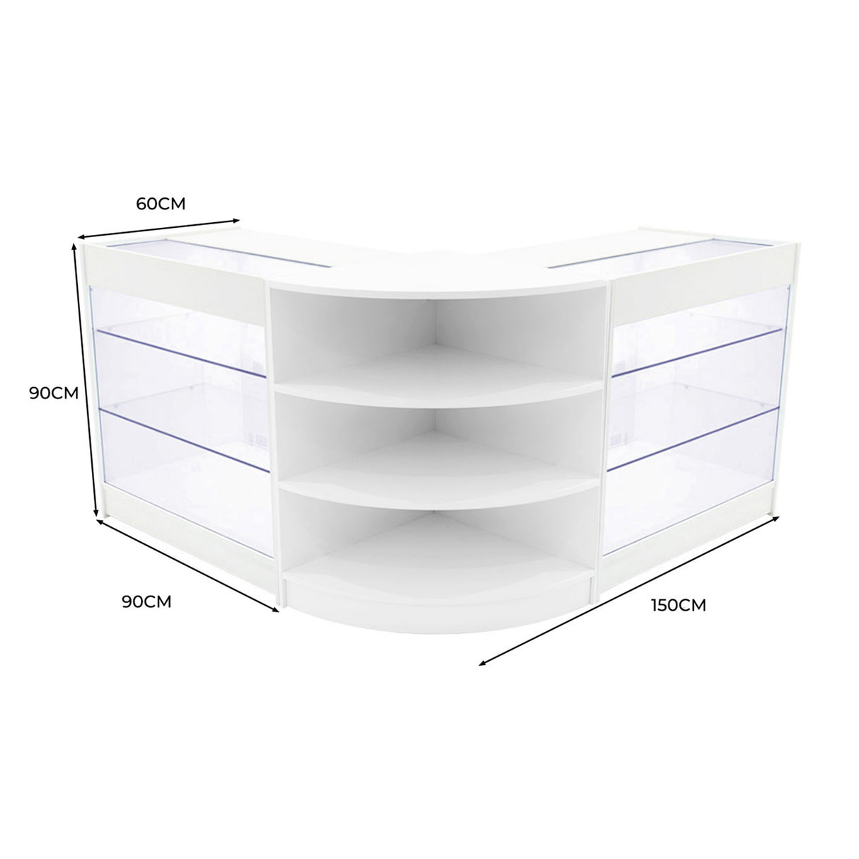 Apollo LED Winkel Toonbank Set LM60 & 2 x K900 - Wit