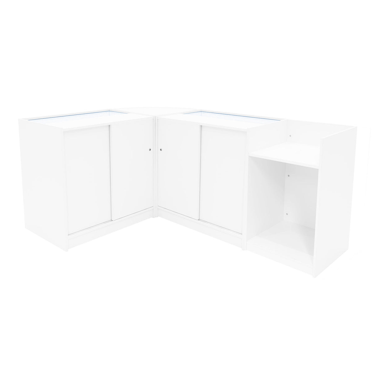 Luna LED Winkel Toonbank Set CM60, TB60 & 2 x B900 - Wit