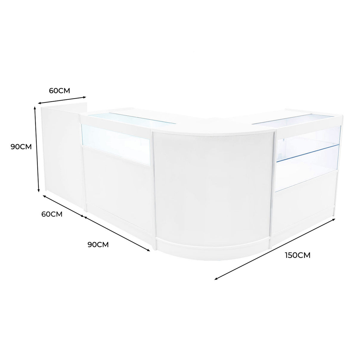 Gravity LED Winkel Toonbank Set B900, C900, TB60 & CM60 - Wit