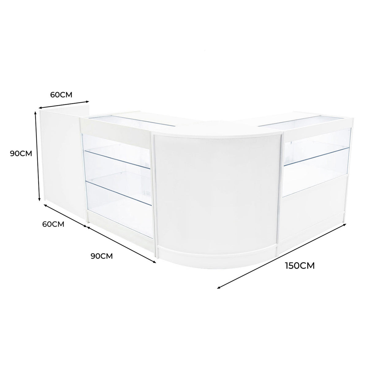 Vega LED Winkel Toonbank Set K900, C900, TB60 & CM60 - Wit