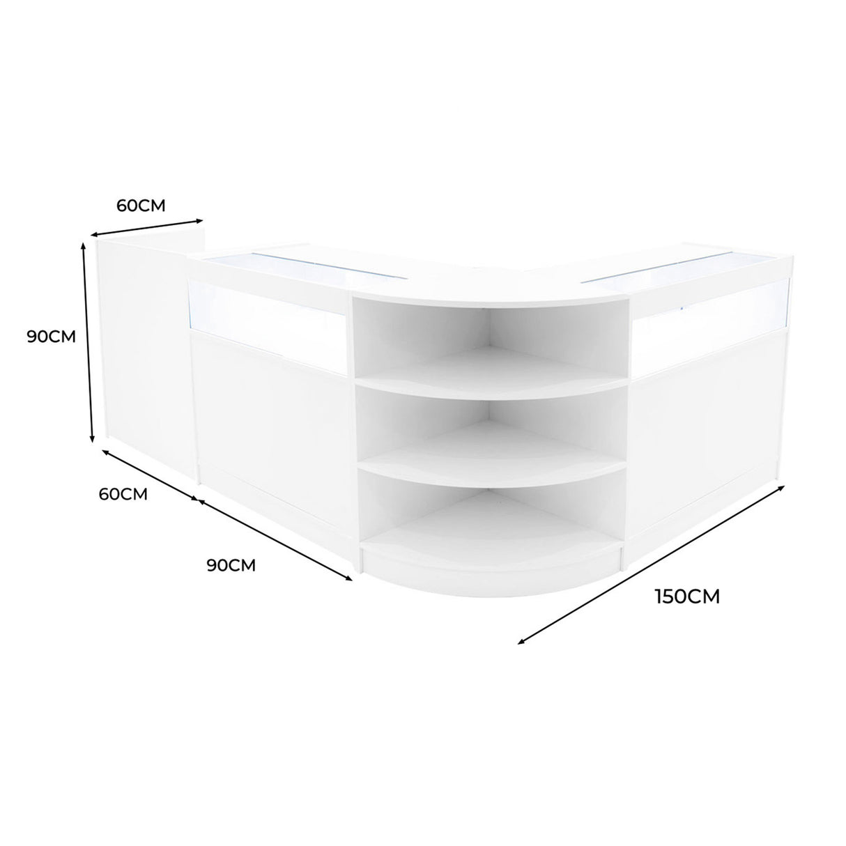 Sagittarius LED Winkel Toonbank Set LM60, TB60 & 2 x B900 - Wit