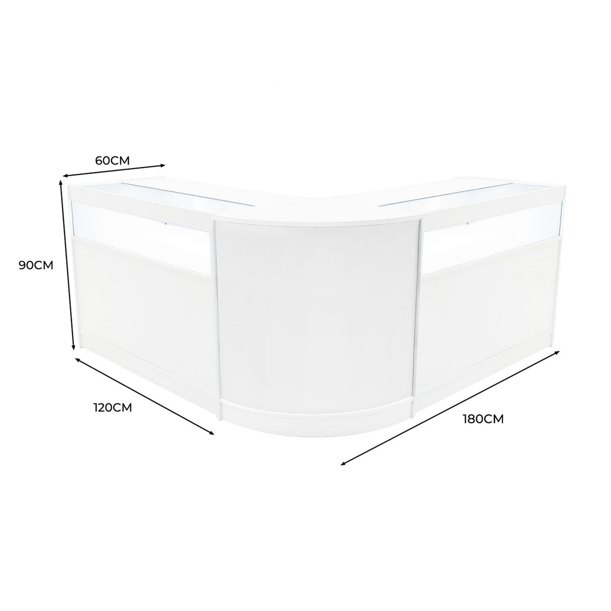 Iris LED Winkel Toonbank Set CM60 & 2 x B1200 - Wit