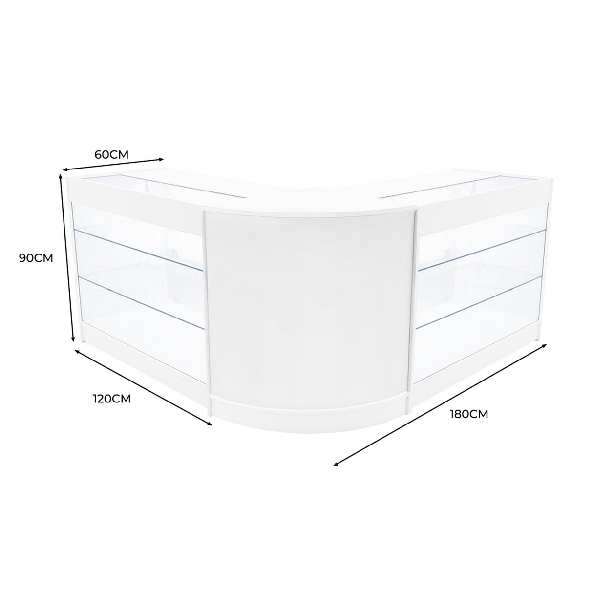 Helios LED Winkel Toonbank Set CM60 & 2 x K1200 - Wit