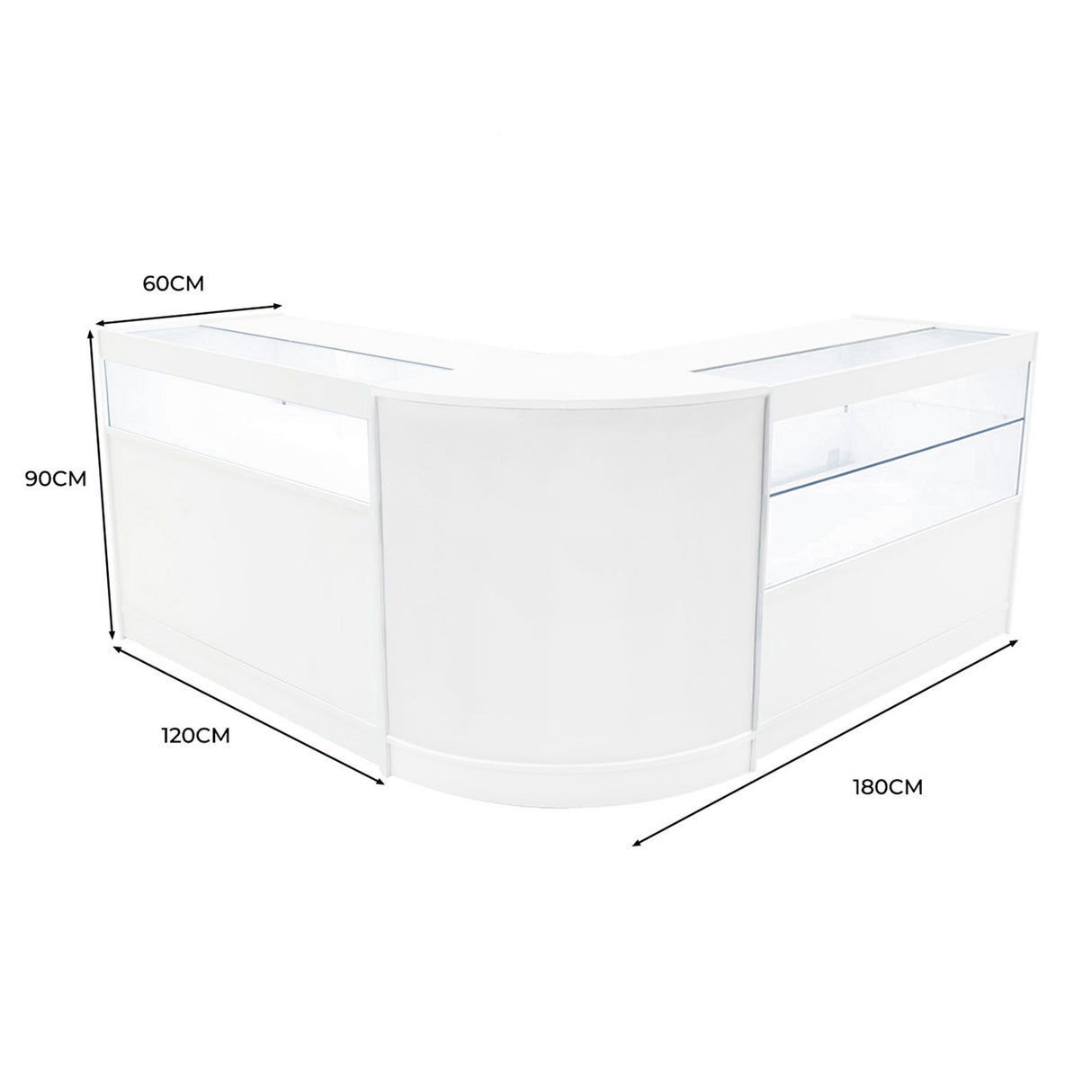 Adonis LED Winkel Toonbank Set B1200, C1200 & CM60 - Wit
