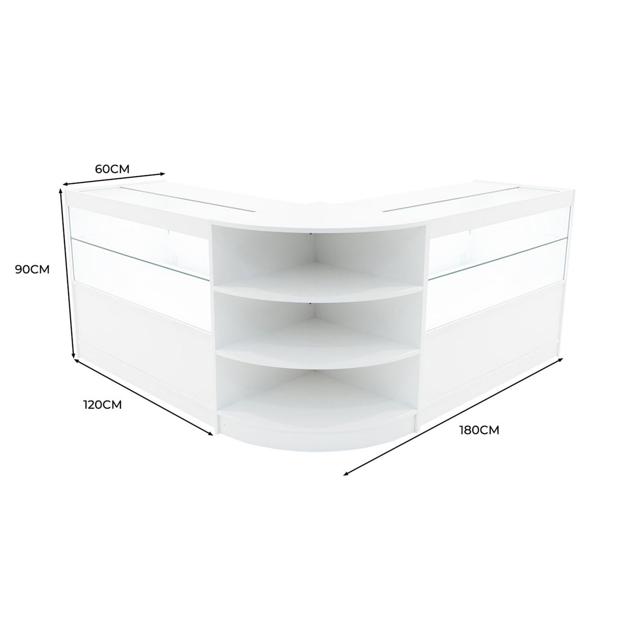 Andromeda LED Winkel Toonbank Set LM60 & 2 x C1200  - Wit
