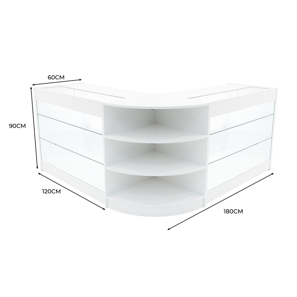 Apollo LED Winkel Toonbank Set LM60 & 2 x K1200 - Wit