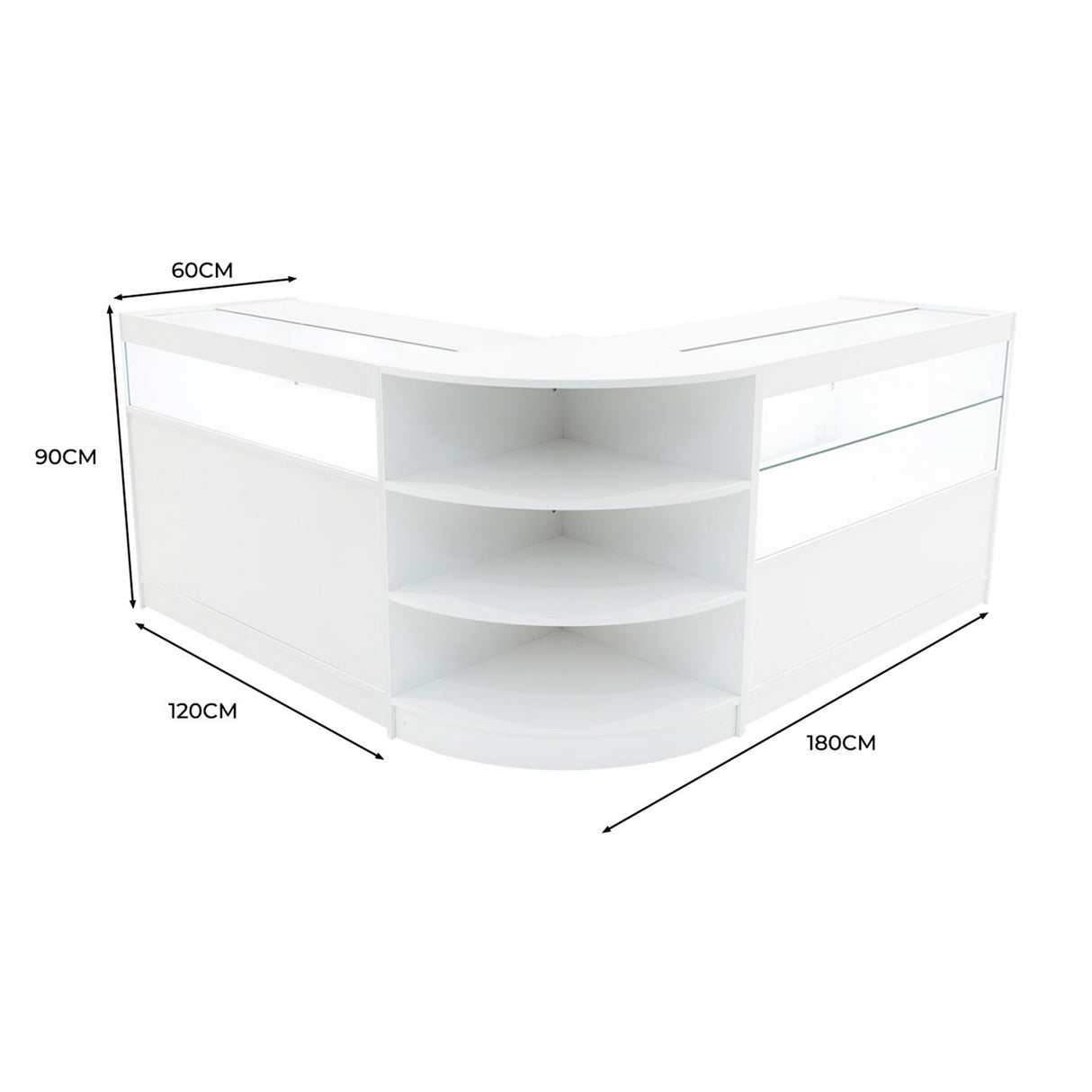 Harmonia LED Winkel Toonbank Set B1200, C1200 & LM60 - Wit