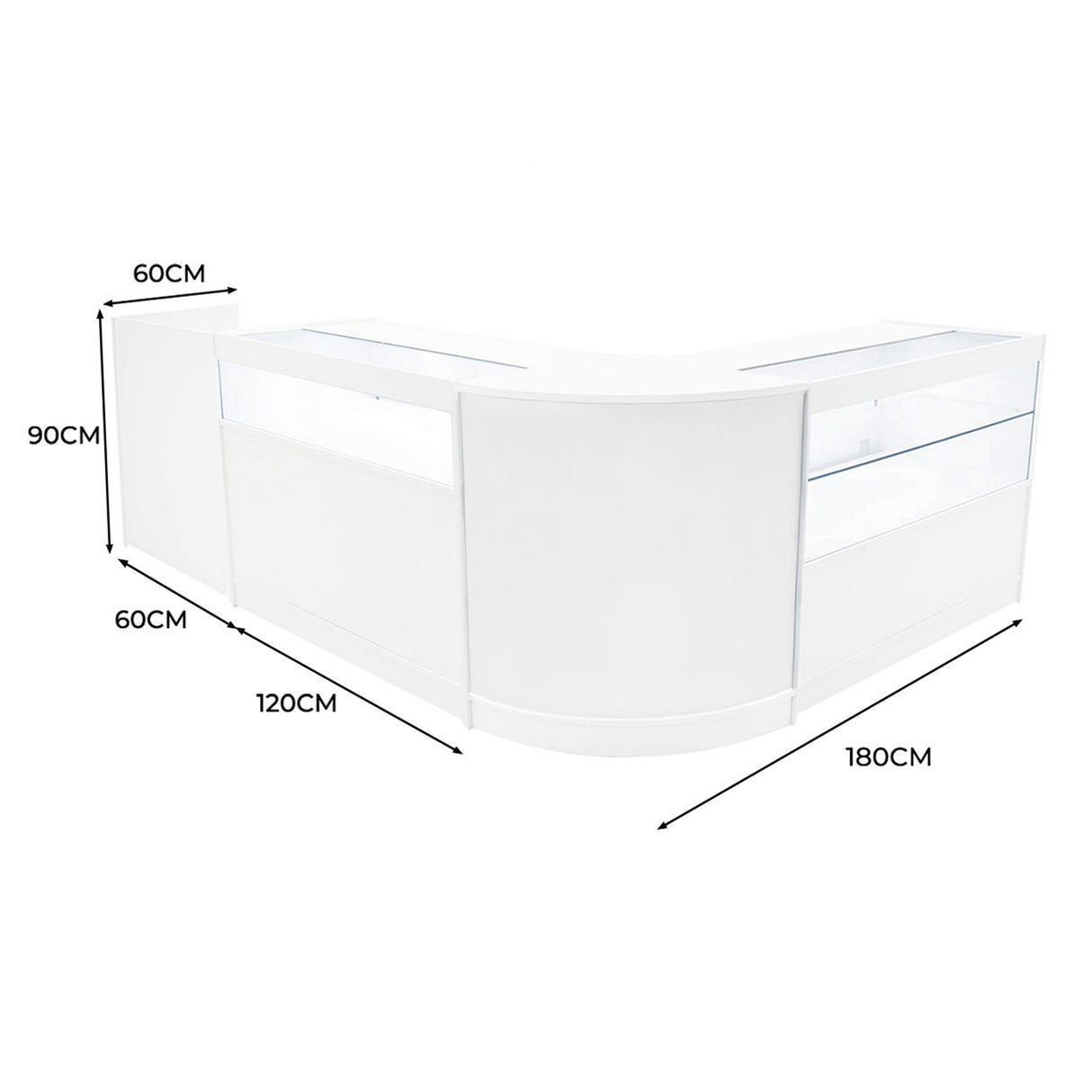 Gravity LED Winkel Toonbank Set B1200, C1200, TB60 & CM60 - Wit