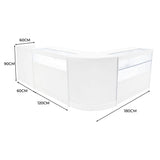 Gravity LED Winkel Toonbank Set B1200, C1200, TB60 & CM60 - Wit