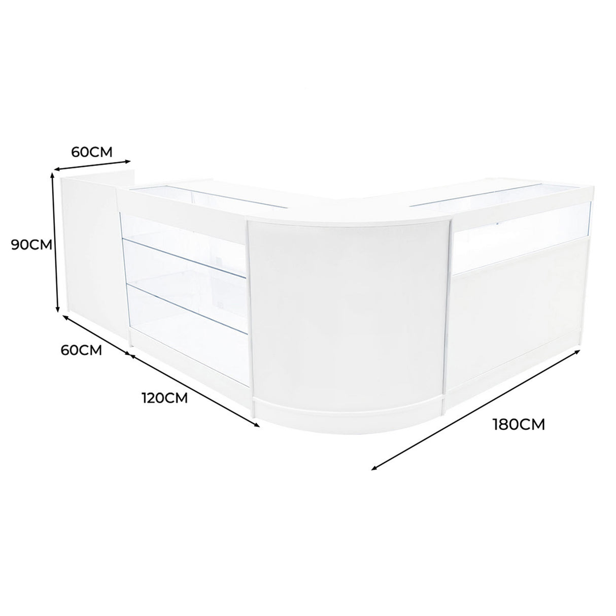 Polaris LED Winkel Toonbank Set K1200, B1200, TB60 & CM60 - Wit