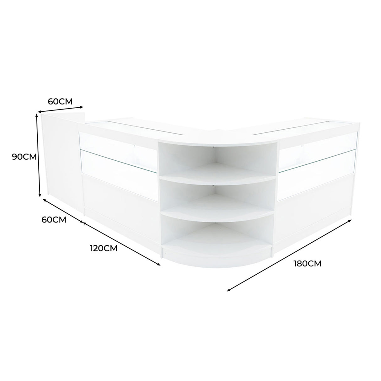 Eclipse LED Winkel Toonbank Set LM60, TB60 & 2 x C1200 - Wit