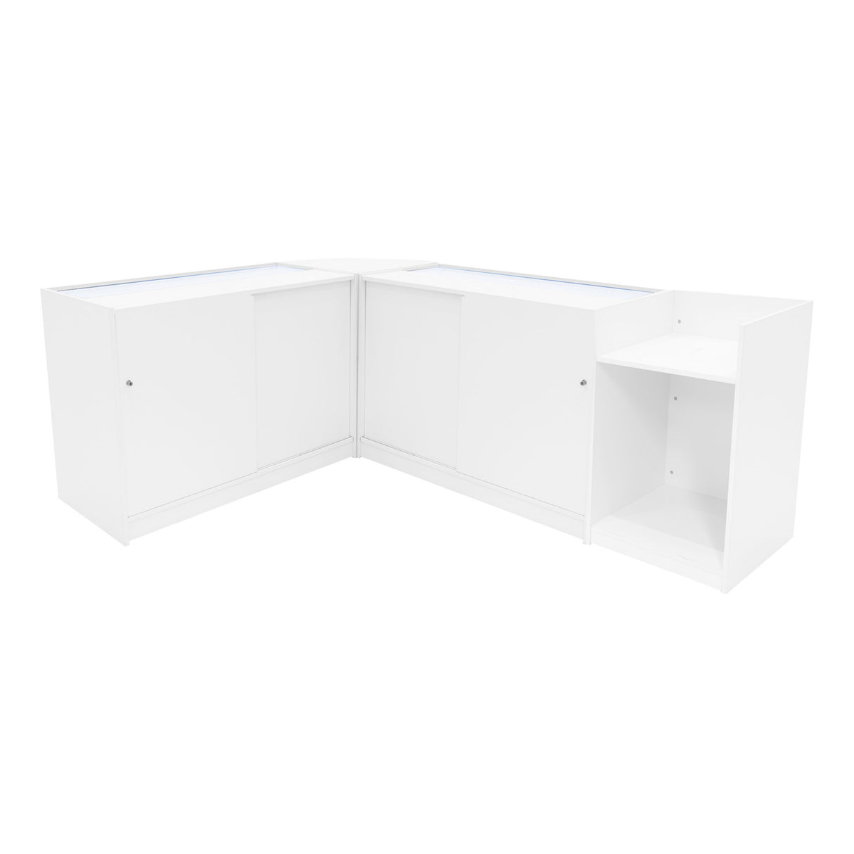 Europa LED Winkel Toonbank Set B1200, C1200, TB60 & LM60 - Wit