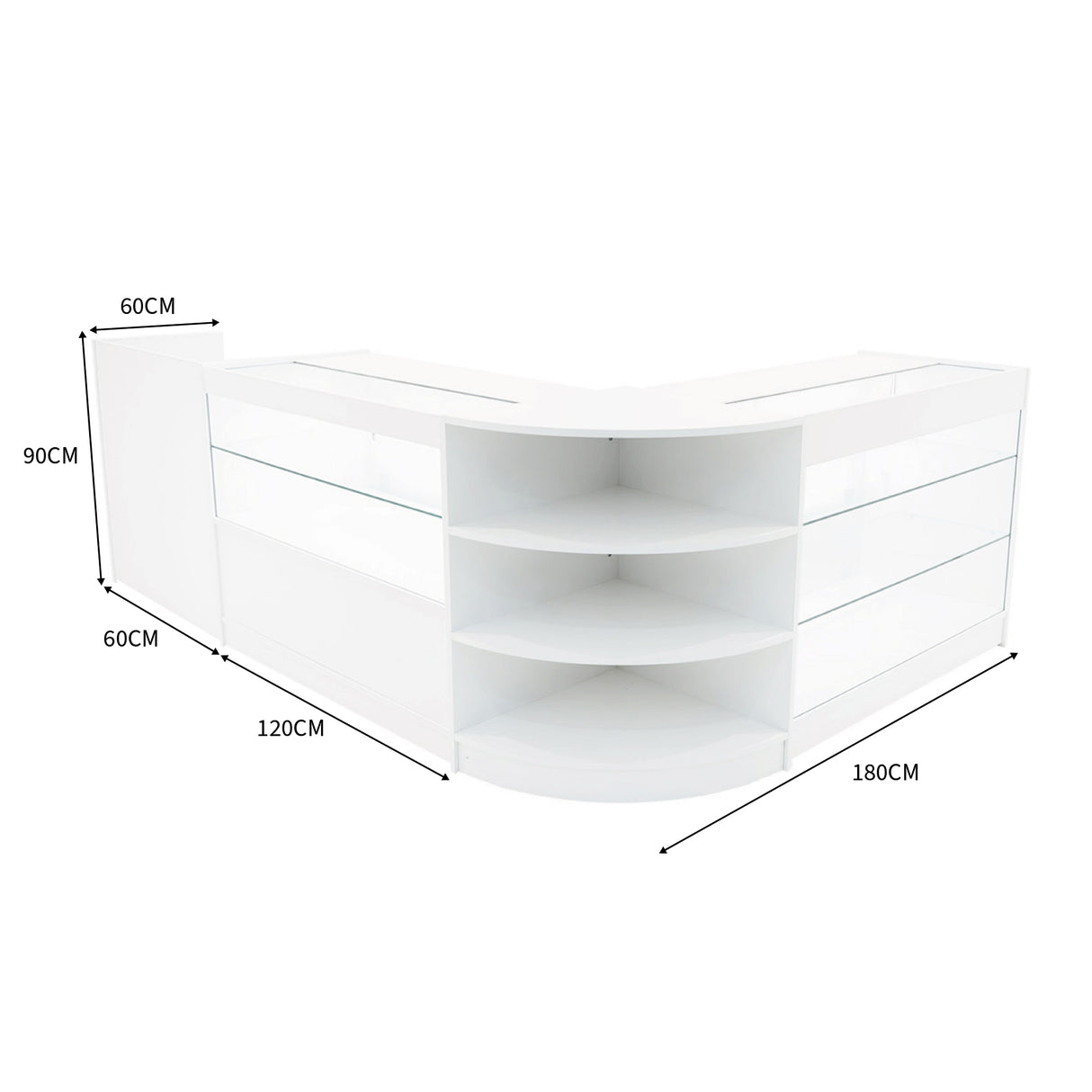 Theia LED Winkel Toonbank Set K1200, C1200, TB60 & LM60 - Wit