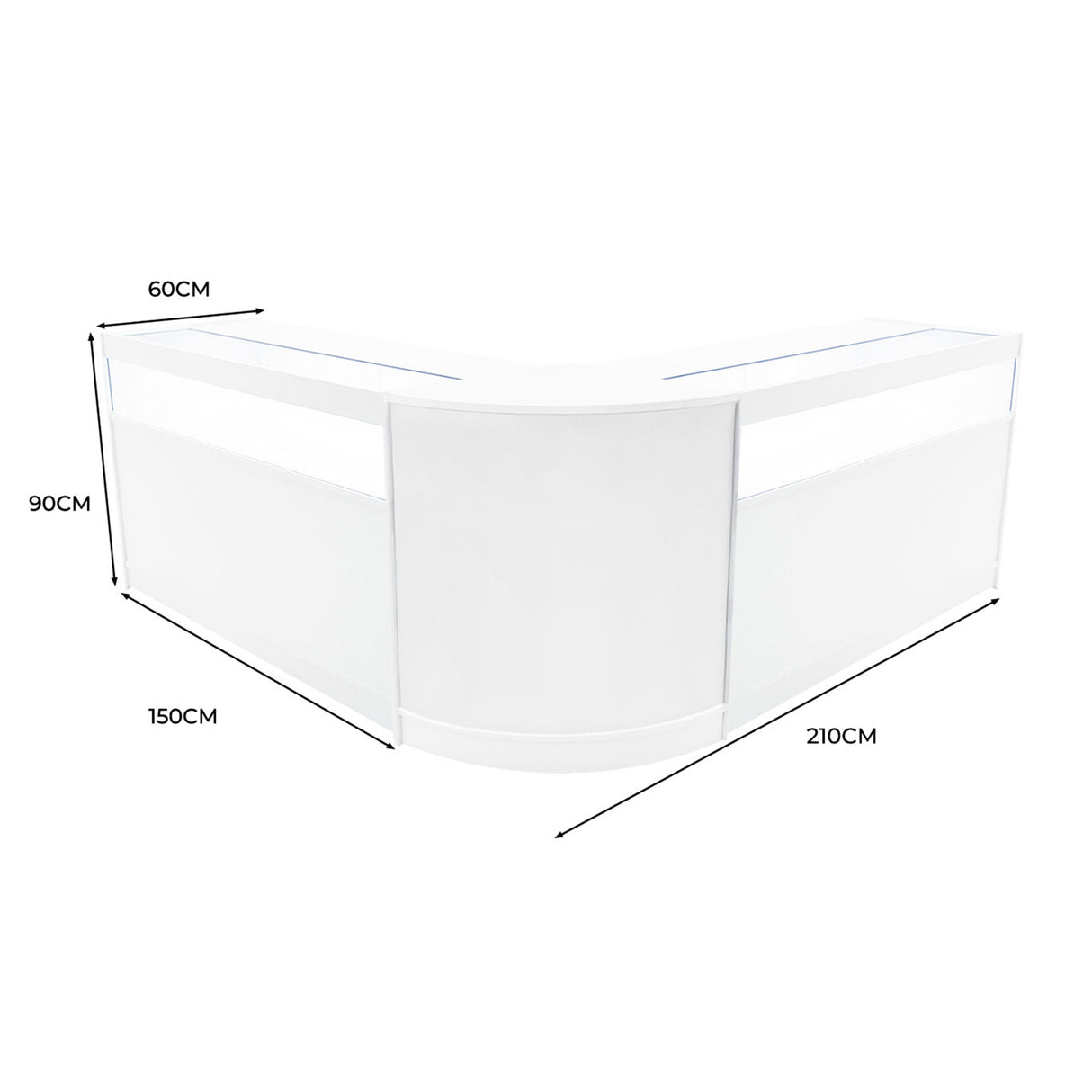 Iris LED Winkel Toonbank Set CM60 & 2 x B1500 - Wit