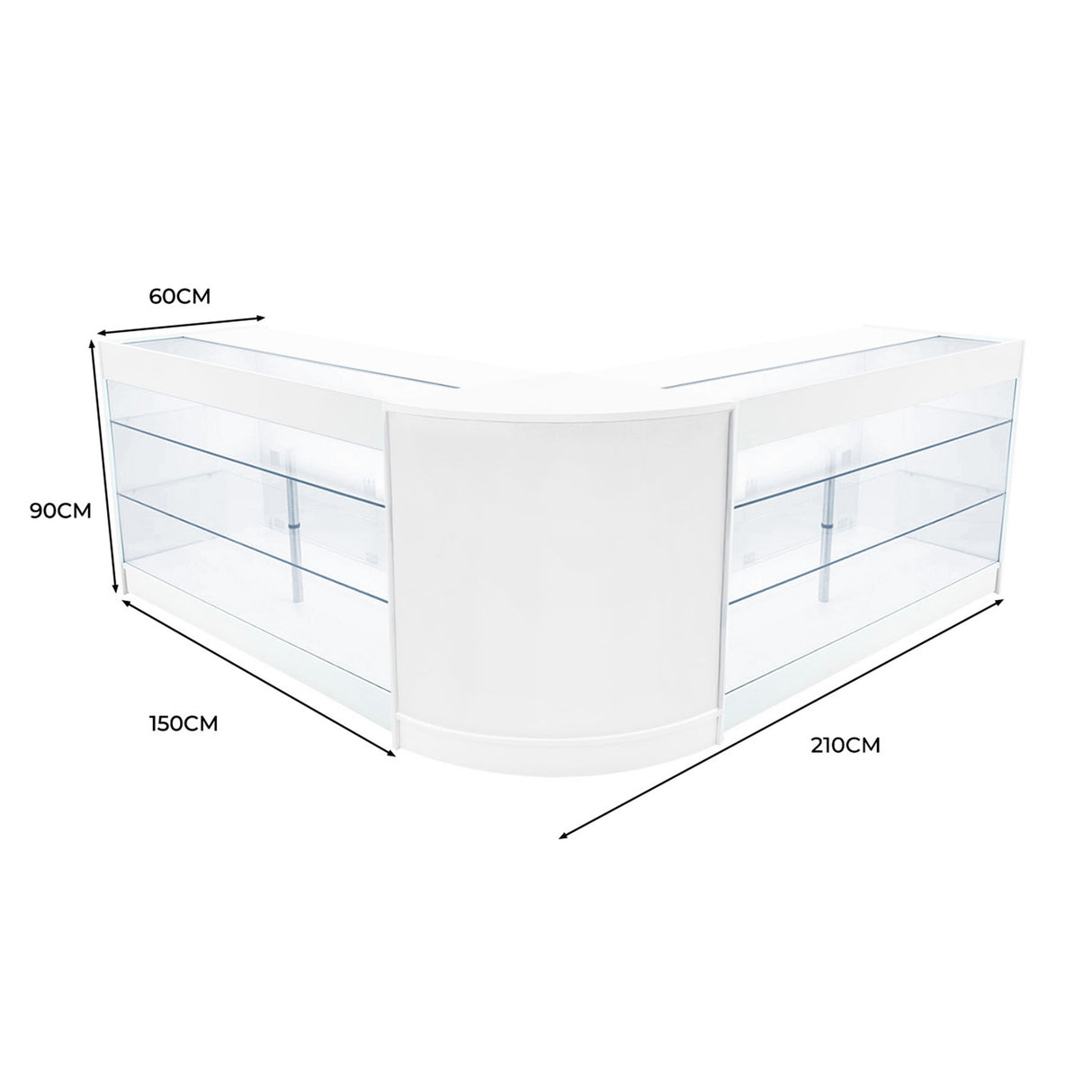 Helios LED Winkel Toonbank Set CM60 & 2 x K1500 - Wit