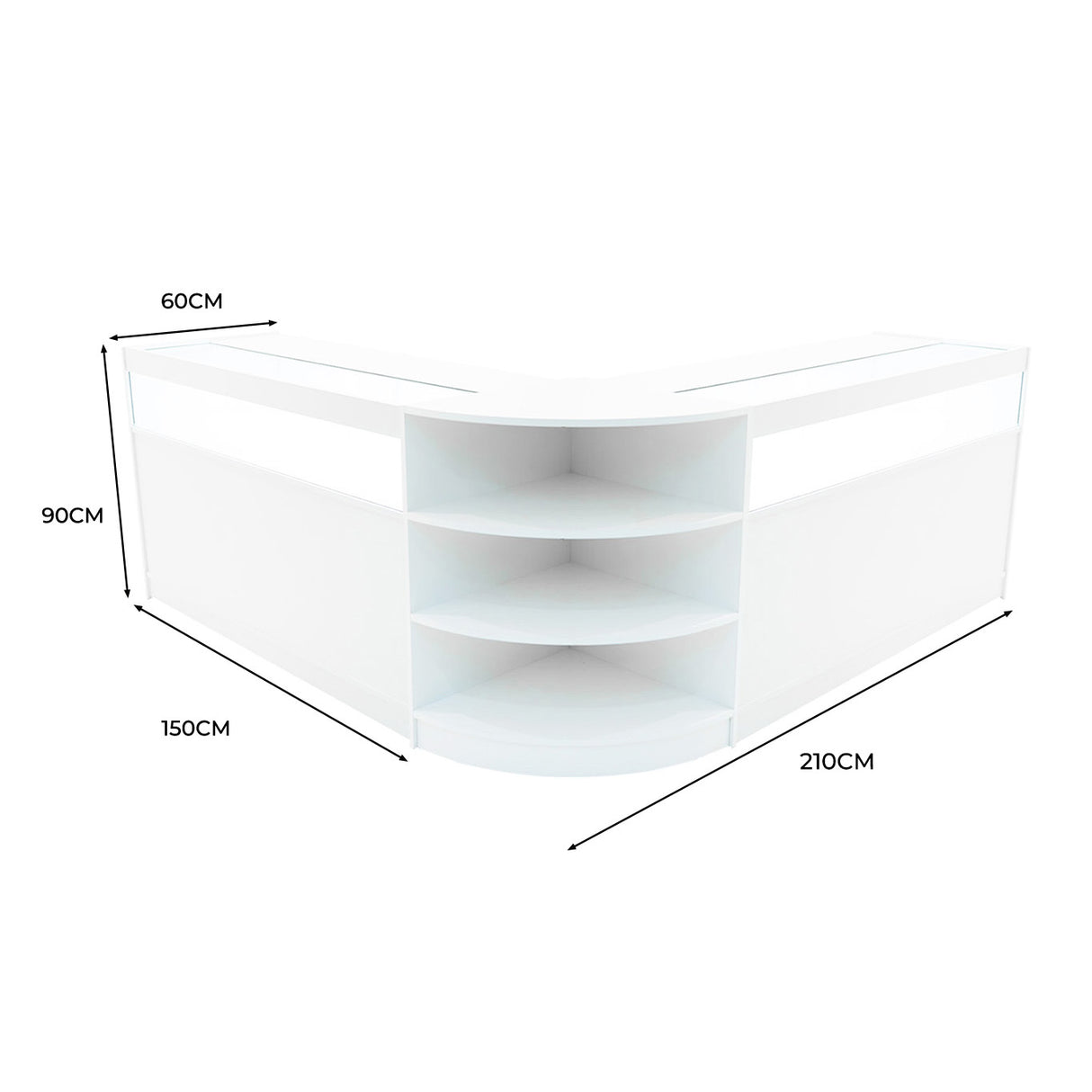 Theseus LED Winkel Toonbank Set LM60 & 2 x B1500 - Wit