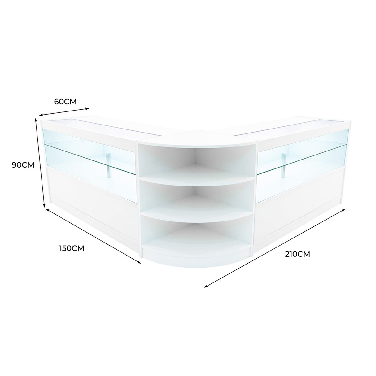 Andromeda LED Winkel Toonbank Set LM60 & 2 x C1500 - Wit