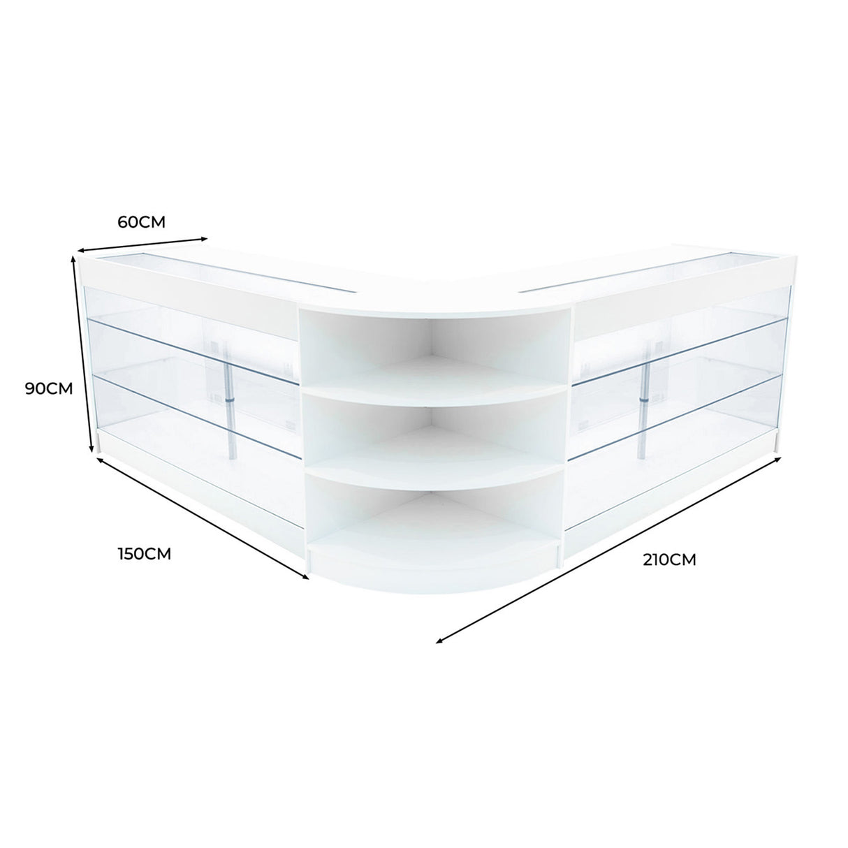 Apollo LED Winkel Toonbank Set LM60 & 2 x K1500 - Wit