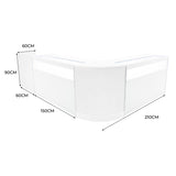 Luna LED Winkel Toonbank Set CM60, TB60 & 2 x B1500 - Wit