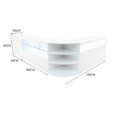 Europa LED Winkel Toonbank Set B1500, C1500, TB60 & LM60 - Wit