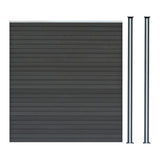Composiet Schutting Paneel & 2 x LED Palen - Grijs