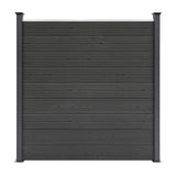 Composiet Schutting Panelen x 5, Schuin Paneel & LED Palen x 6 - Grijs