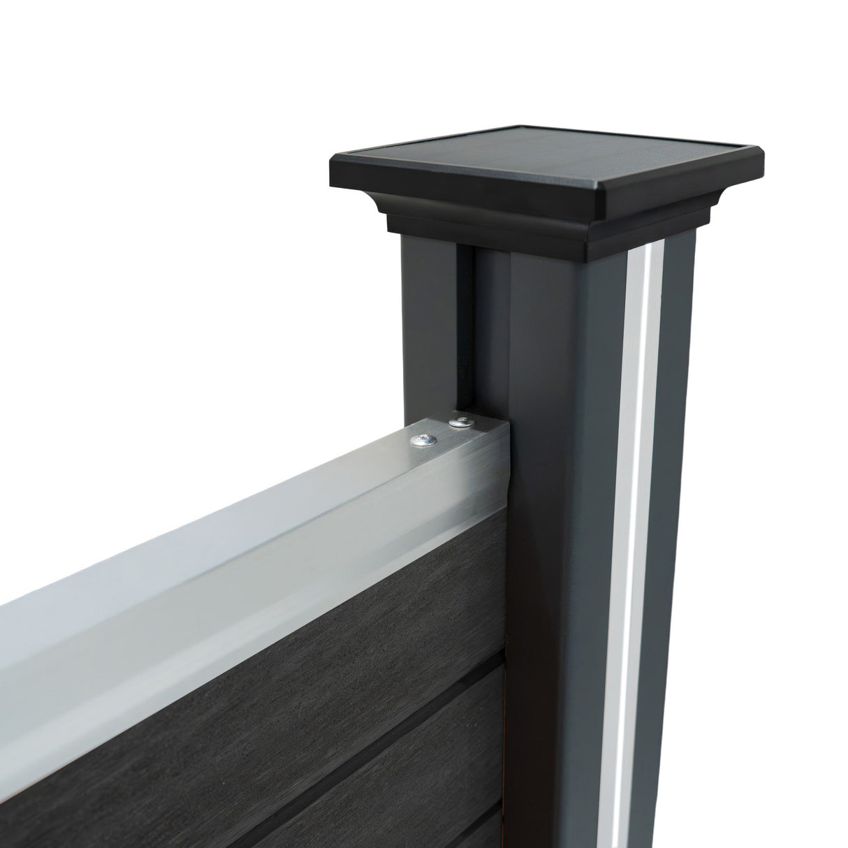 Composiet Schutting Paneel & 2 x LED Palen - Grijs