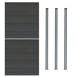 Composiet Schutting Paneel x 2 & LED Palen x 3 - Grijs