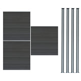 Composiet Schutting Paneel x 3 & LED Palen x 4 - Grijs