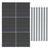 Composiet Schutting Paneel x 6 & LED Palen x 7 - Grijs