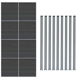 Composiet Schutting Paneel x 8 & LED Palen x 9 - Grijs