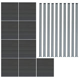 Composiet Schutting Paneel x 9 & LED Palen x 10 - Grijs
