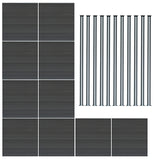 Composiet Schutting Paneel x 10 & LED Palen x 11 - Grijs