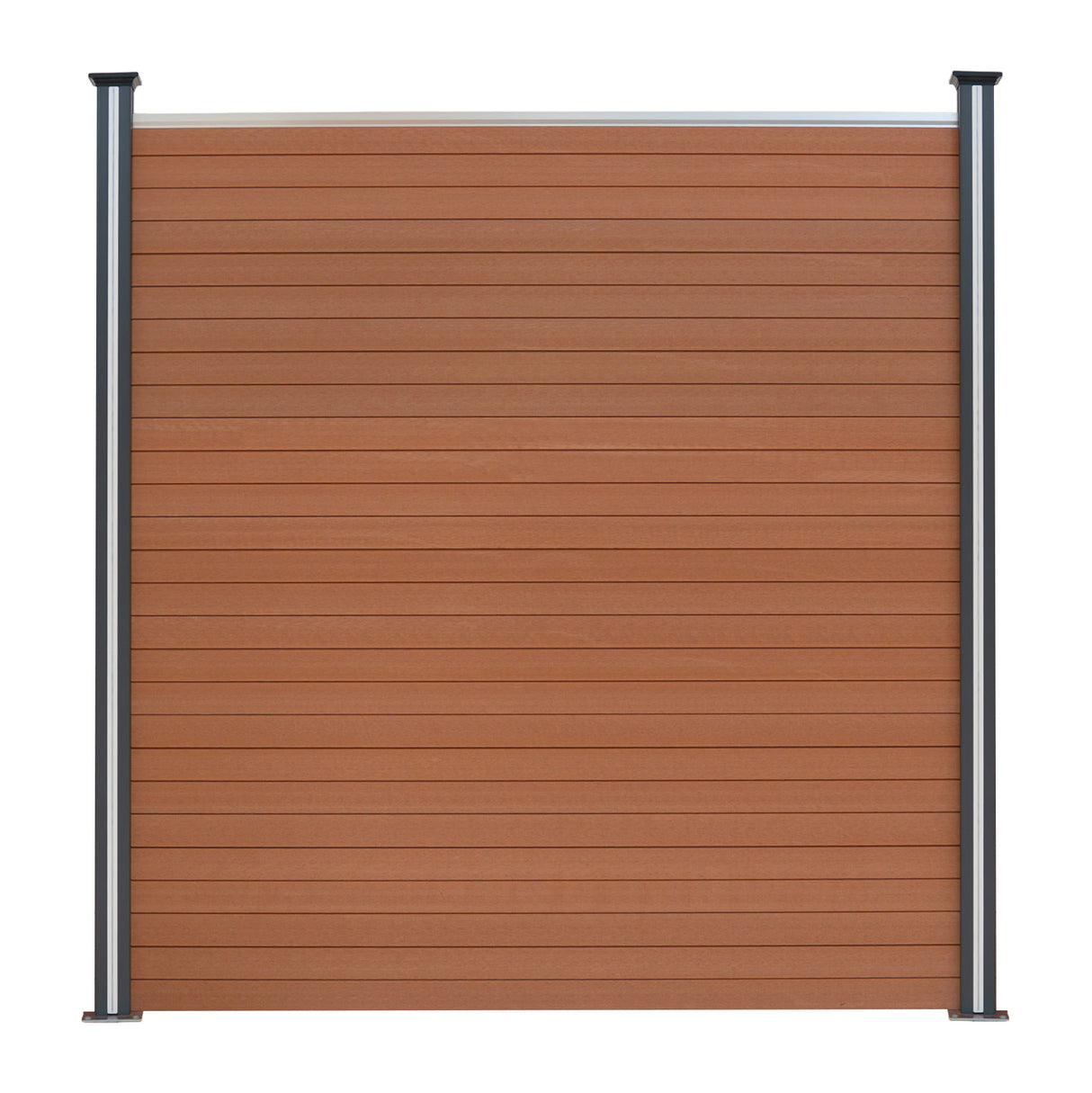 Composiet Schutting Paneel & 2 x LED Palen - Bruin