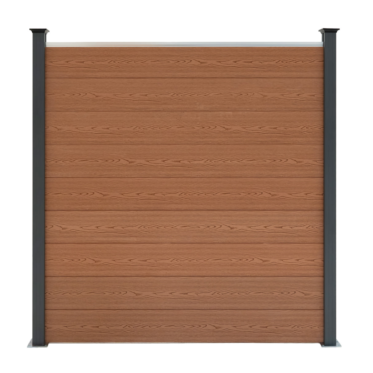 Composiet Schutting Paneel & 2 x LED Palen - Bruin