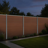 Composiet Schutting Paneel & 2 x LED Palen - Bruin