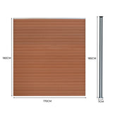 Composiet Schutting Paneel & 2 x LED Palen - Bruin