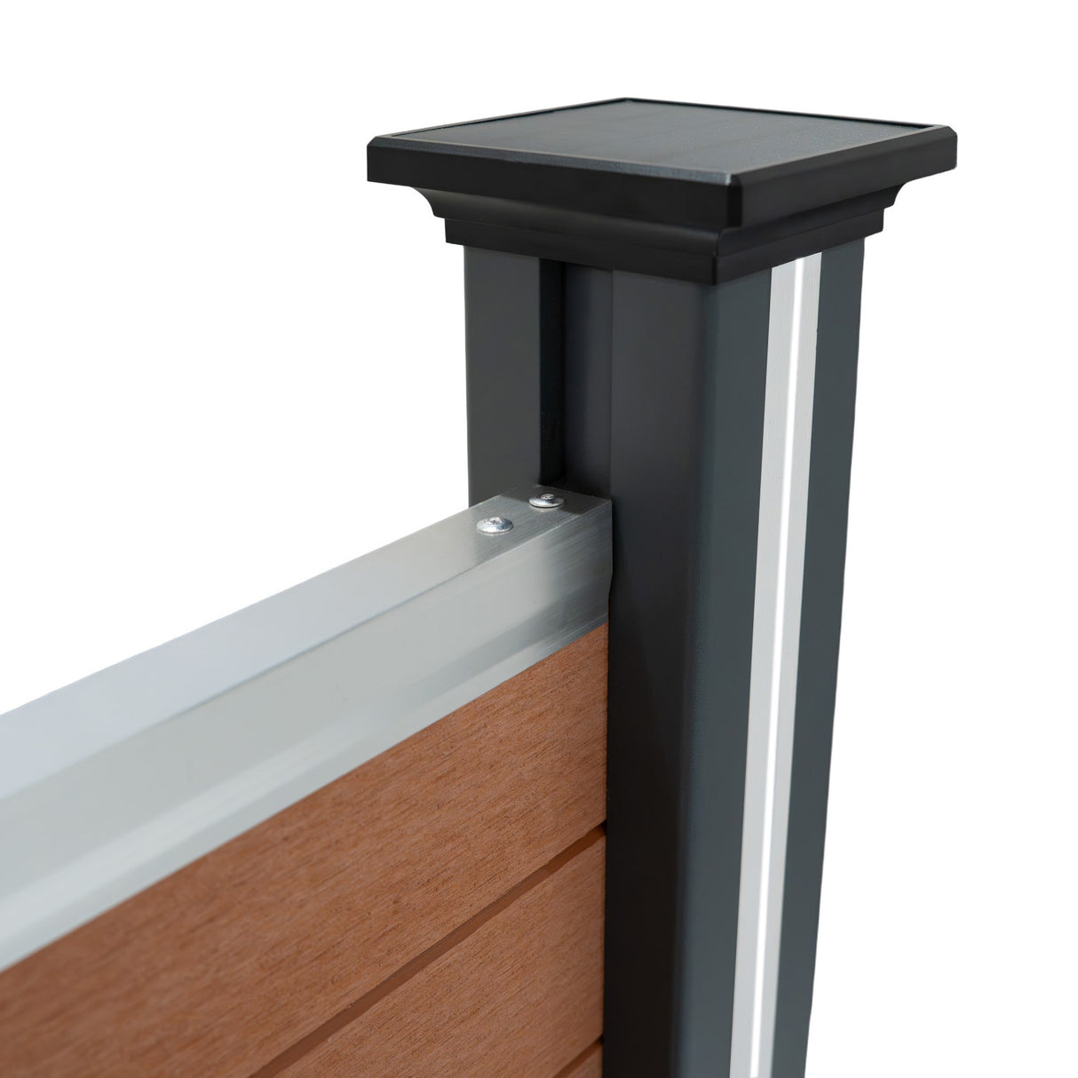 Composiet Schutting Paneel & 2 x LED Palen - Bruin