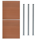 Composiet Schutting Paneel x 2 & LED Palen x 3 - Bruin