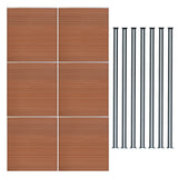 Composiet Schutting Paneel x 6 & LED Palen x 7 - Bruin