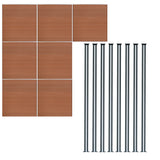 Composiet Schutting Paneel x 7 & LED Palen x 8 - Bruin