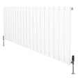 Witte design radiator met vlakke panelen, 1 kolom, 600 x 1400mm, inclusief haakse thermostaatkraan en moderne afwerking