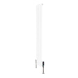 Witte design radiator met vlakke panelen, 1 kolom, afmetingen 1600 x 280mm, inclusief haakse thermostaatkraan aan de onderkant
