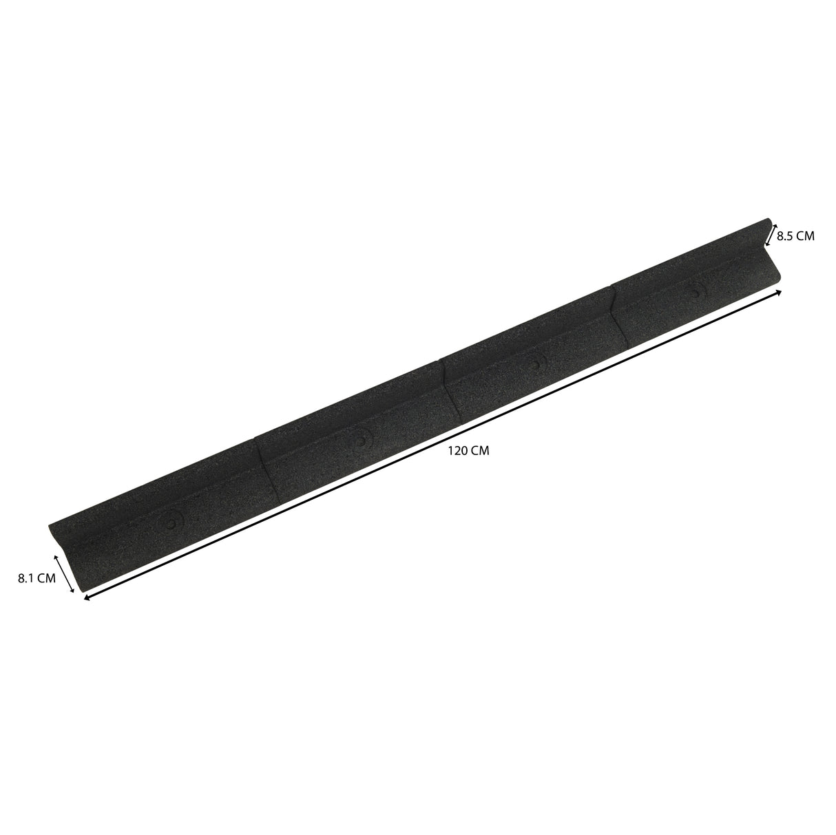 Flexibele Tuinrand 14 x 1,2 m incl. Hamer - Zwart